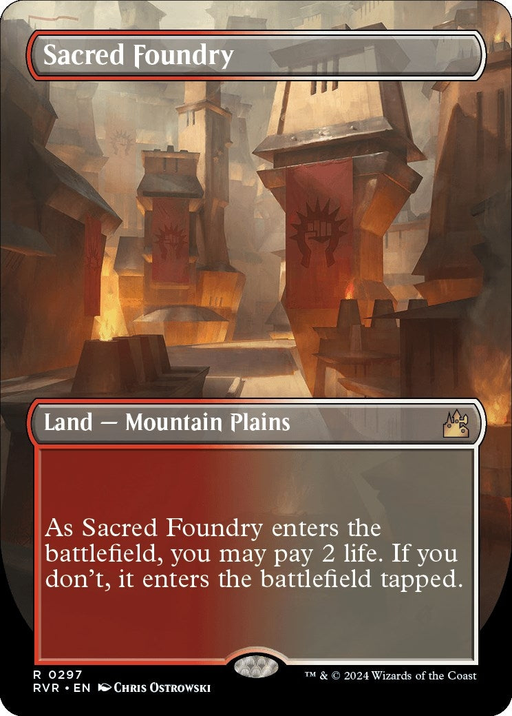 Image for Sacred Foundry (Borderless) (297) (RVR) - Magic: The Gathering