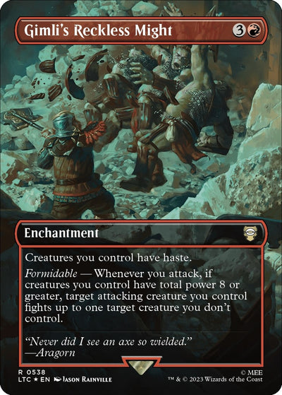 Gimli's Reckless Might (Borderless) (Surge Foil) (538) (LTC)