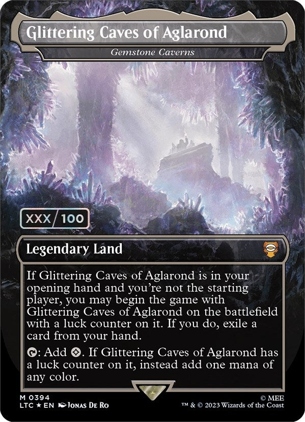 Image for Glittering Caves of Aglarond - Gemstone Caverns (Borderless) (Serial Numbered) (394) (LTC) - Magic: The Gathering