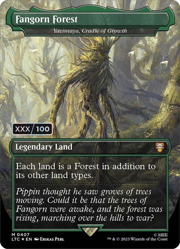 Image for Fangorn Forest - Yavimaya, Cradle of Growth (Borderless) (Serial Numbered) (407) (LTC) - Magic: The Gathering