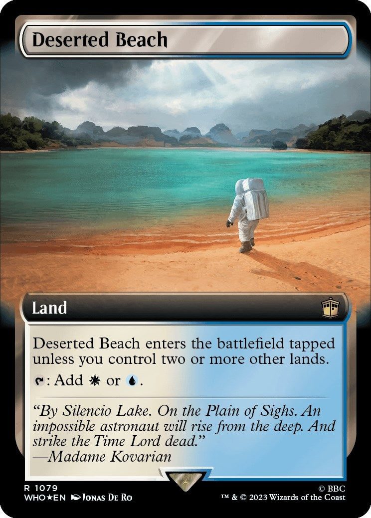 Image for Deserted Beach (Extended Art) (Surge Foil) (1079) (WHO) - Magic: The Gathering