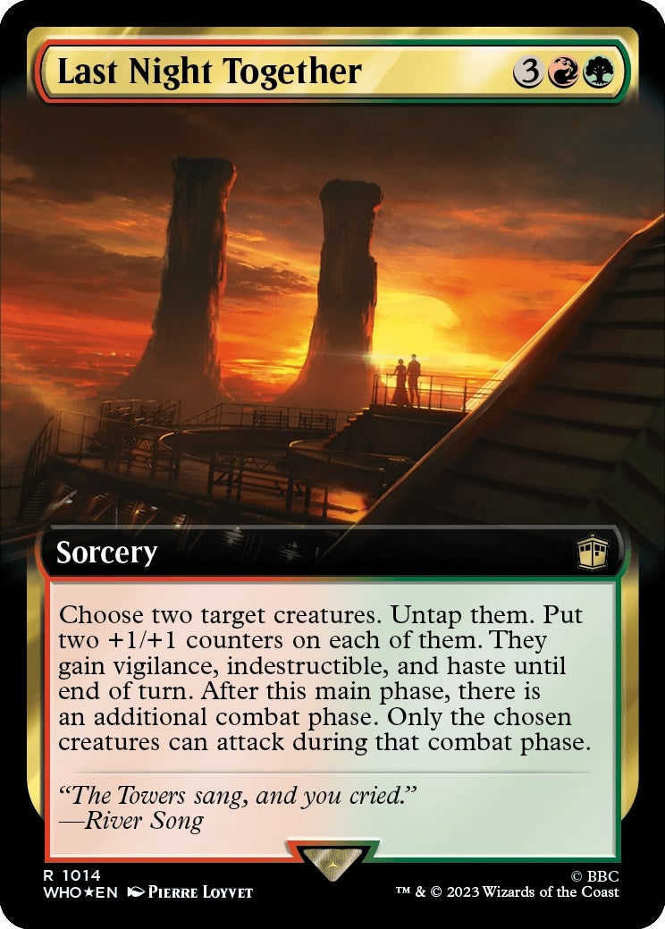 Image for Last Night Together (Extended Art) (Surge Foil) (1014) (WHO) - Magic: The Gathering