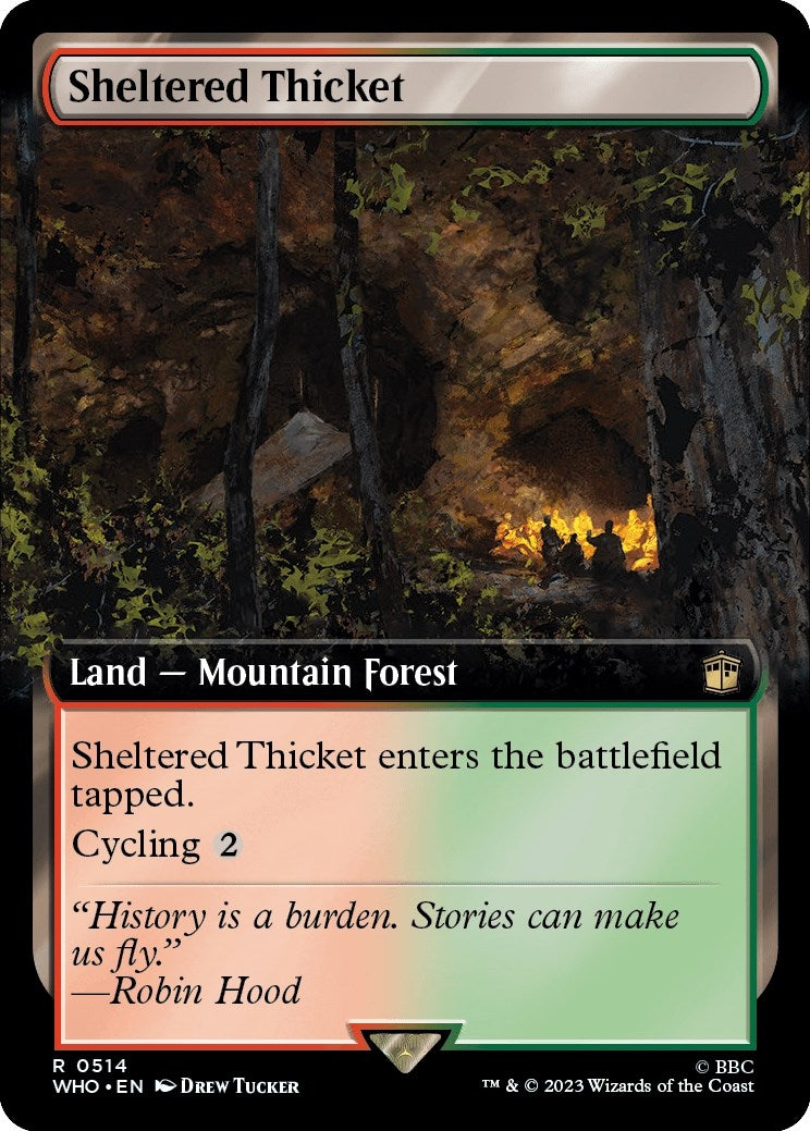 Image for Sheltered Thicket (Extended Art) (514) (WHO) - Magic: The Gathering