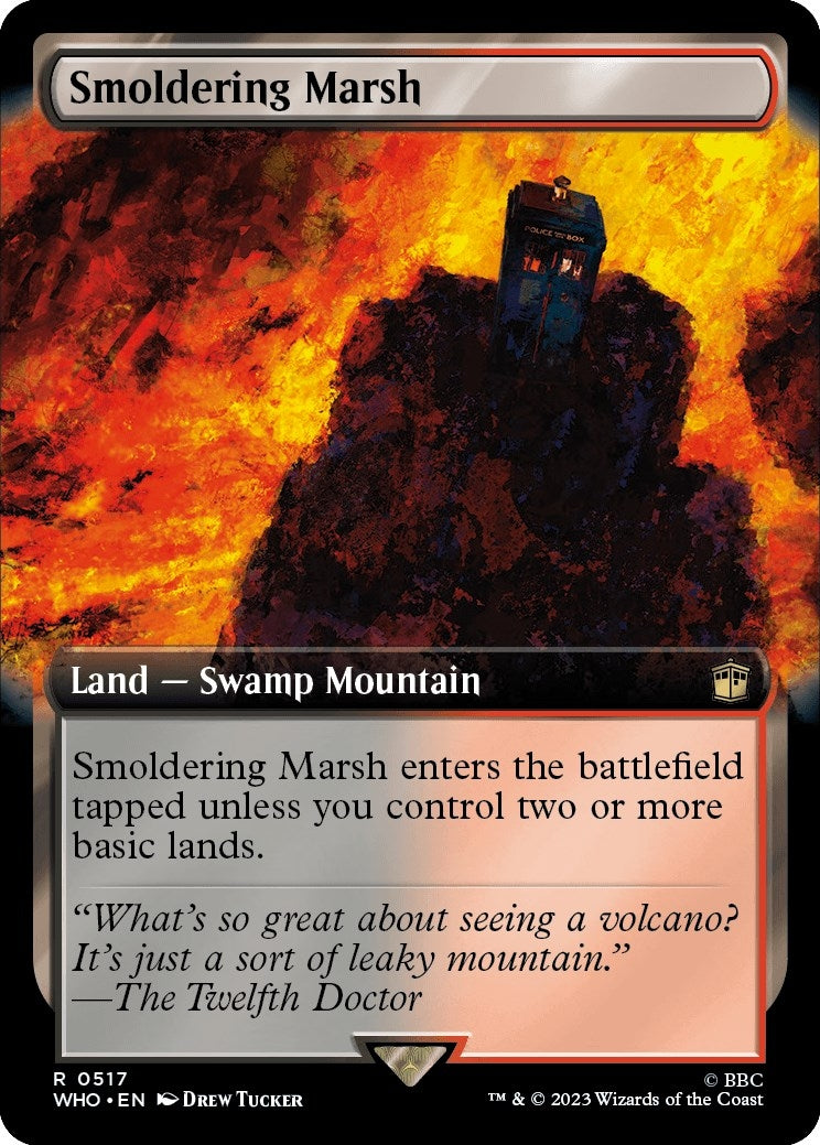 Image for Smoldering Marsh (Extended Art) (517) (WHO) - Magic: The Gathering