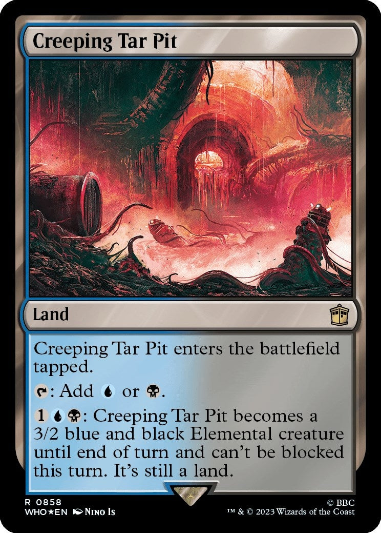 Image for Creeping Tar Pit (Surge Foil) (858) (WHO) - Magic: The Gathering