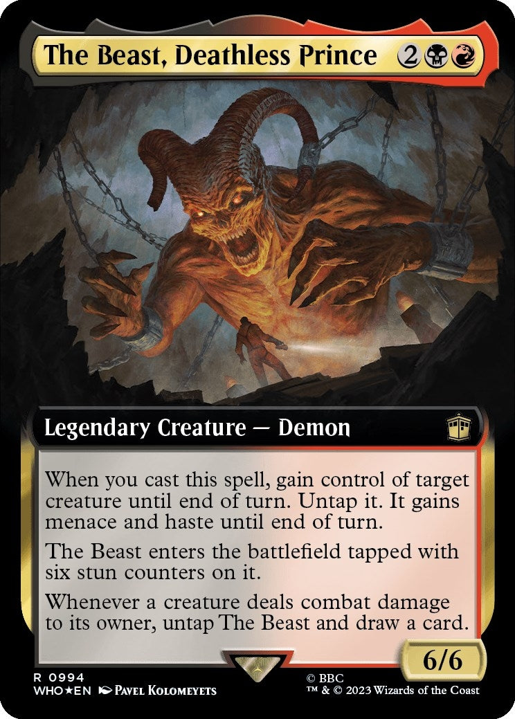 Image for The Beast, Deathless Prince (Extended Art) (Surge Foil) (994) (WHO) - Magic: The Gathering