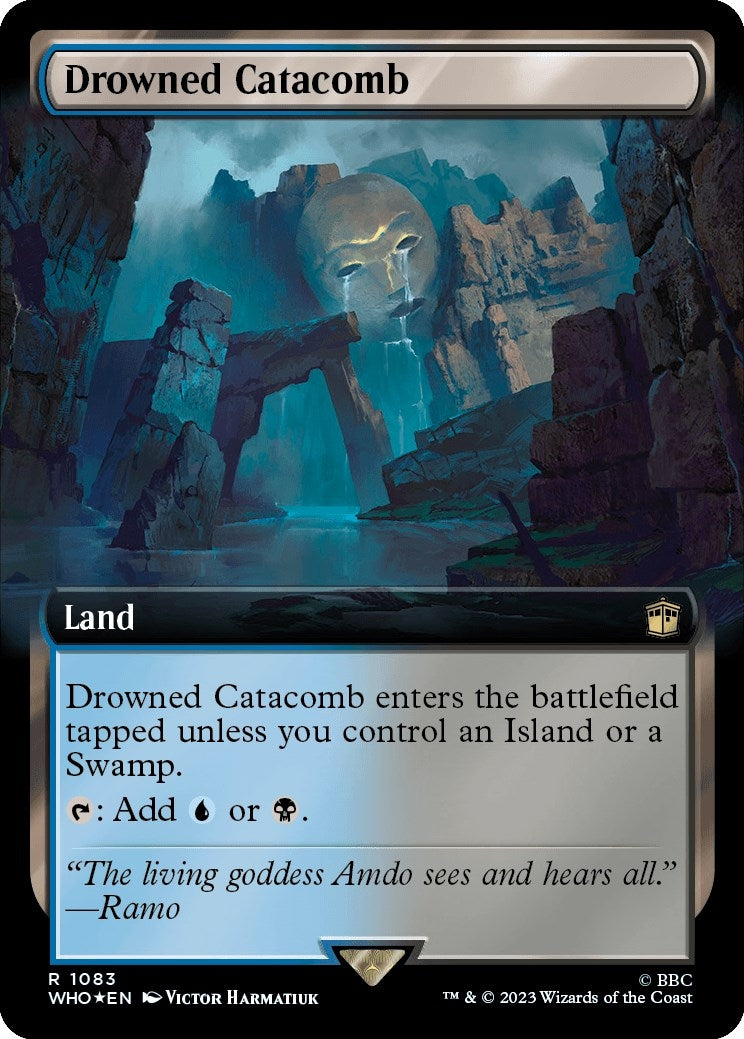 Image for Drowned Catacomb (Extended Art) (Surge Foil) (1083) (WHO) - Magic: The Gathering