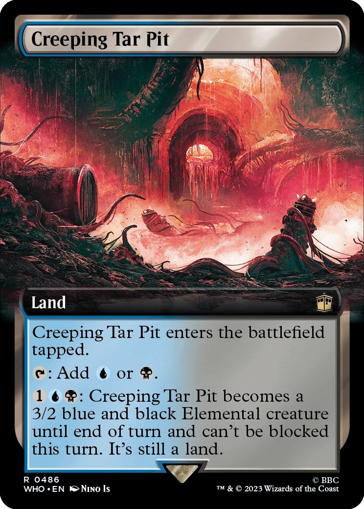 Image for Creeping Tar Pit (Extended Art) (486) (WHO) - Magic: The Gathering