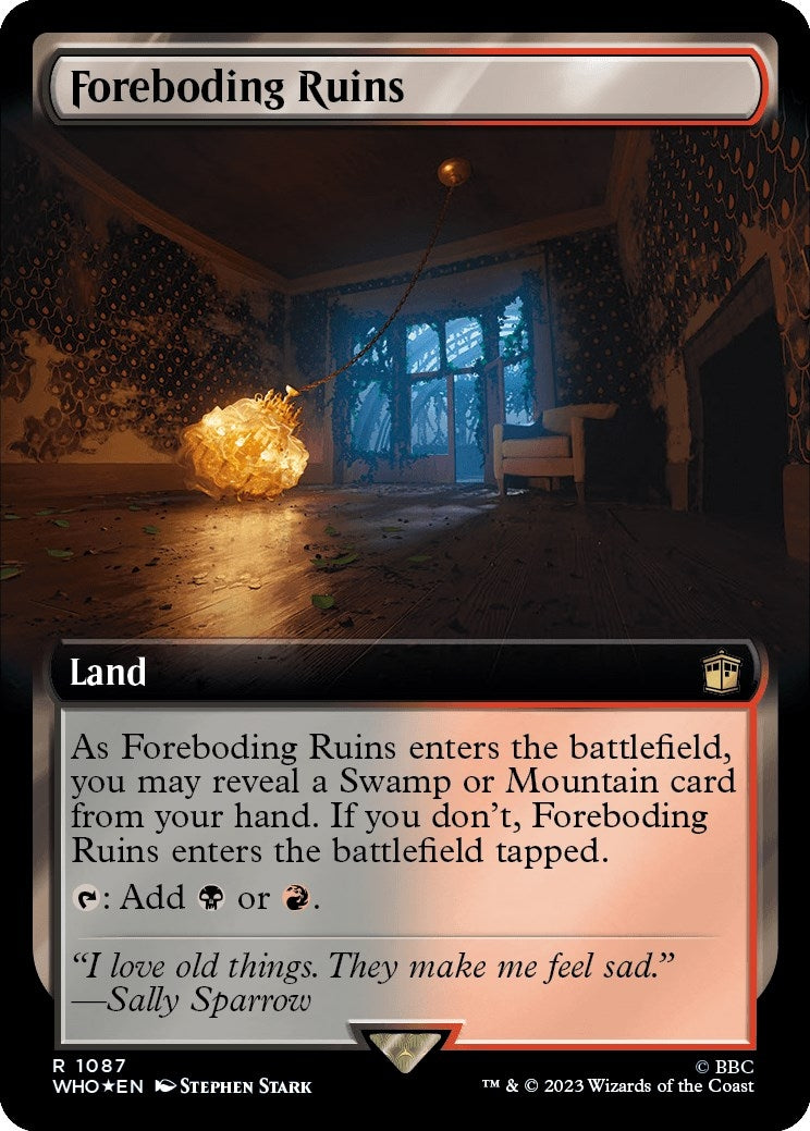 Image for Foreboding Ruins (Extended Art) (Surge Foil) (1087) (WHO) - Magic: The Gathering