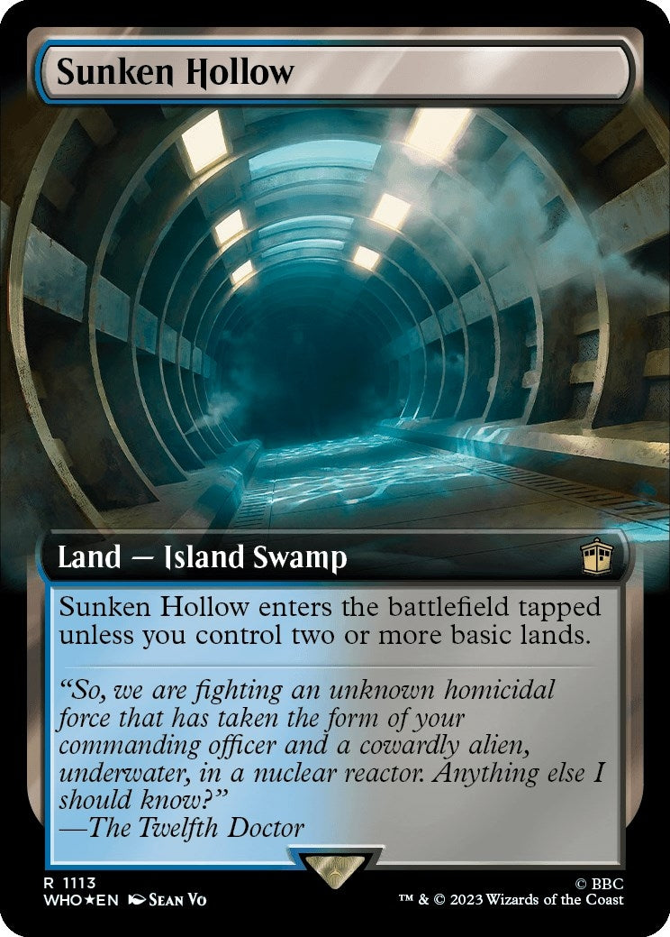 Image for Sunken Hollow (Extended Art) (Surge Foil) (1113) (WHO) - Magic: The Gathering