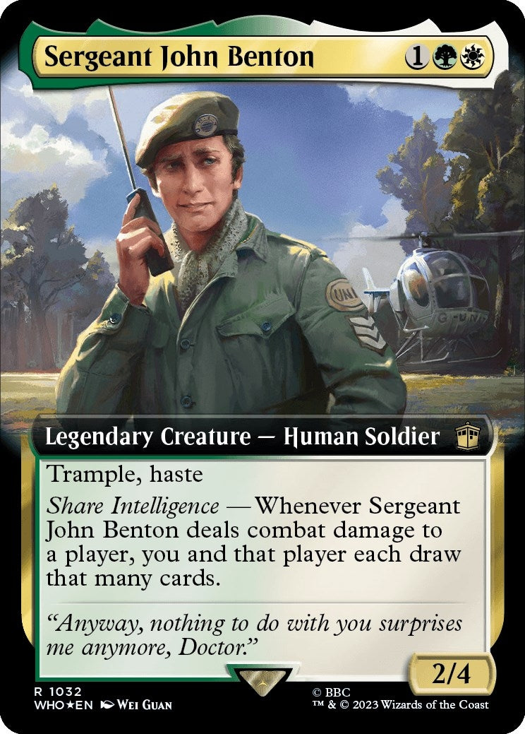 Image for Sergeant John Benton (Extended Art) (Surge Foil) (1032) (WHO) - Magic: The Gathering