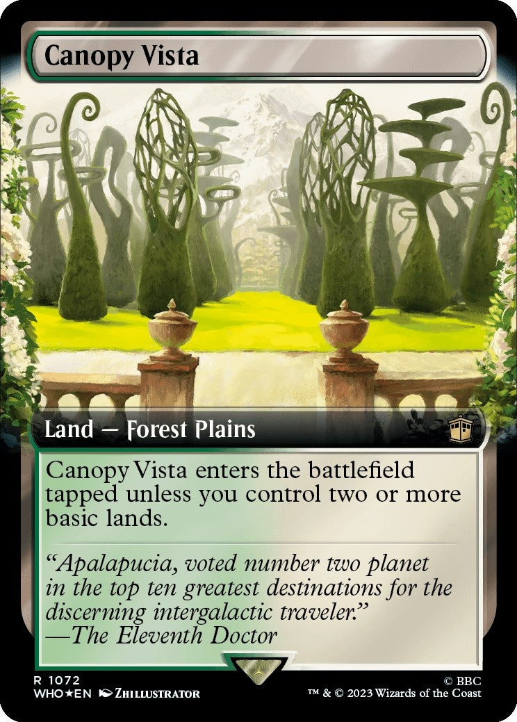 Image for Canopy Vista (Extended Art) (Surge Foil) (1072) (WHO) - Magic: The Gathering