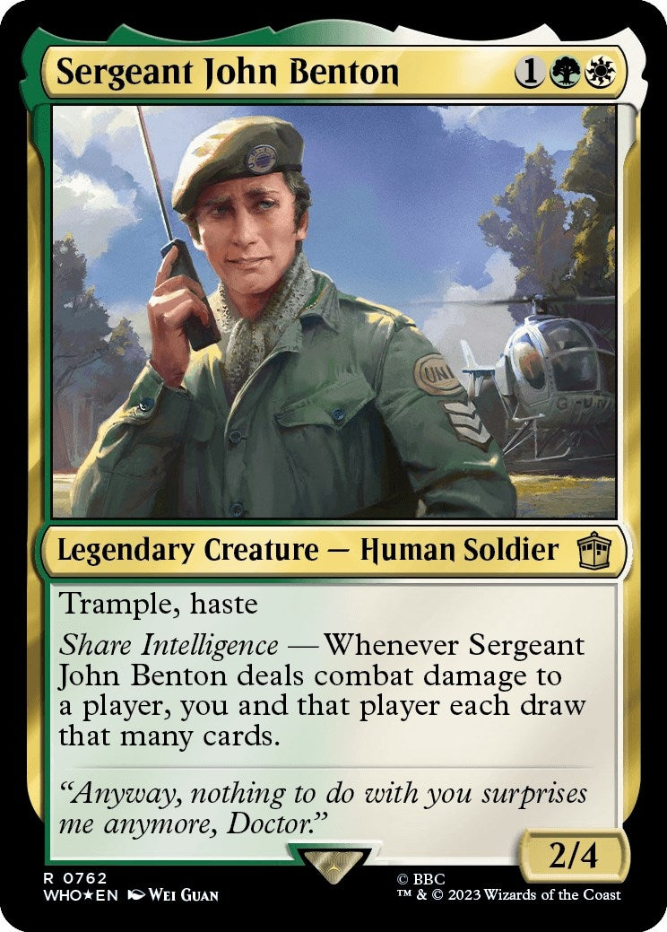 Image for Sergeant John Benton (Surge Foil) (762) (WHO) - Magic: The Gathering