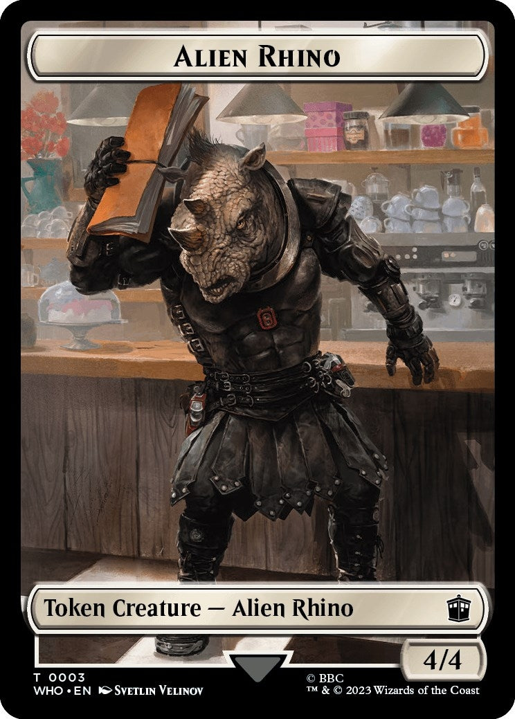 Image for Alien Rhino // Clue (0021) Double-Sided Token (3 // 21) (WHO) - Magic: The Gathering