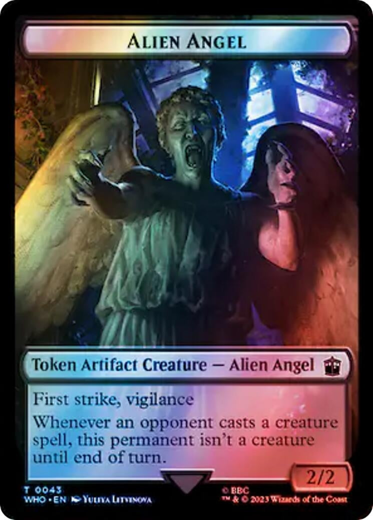 Image for Alien Angel // Clue (0053) Double-Sided Token (Surge Foil) (43 // 53) (WHO) - Magic: The Gathering
