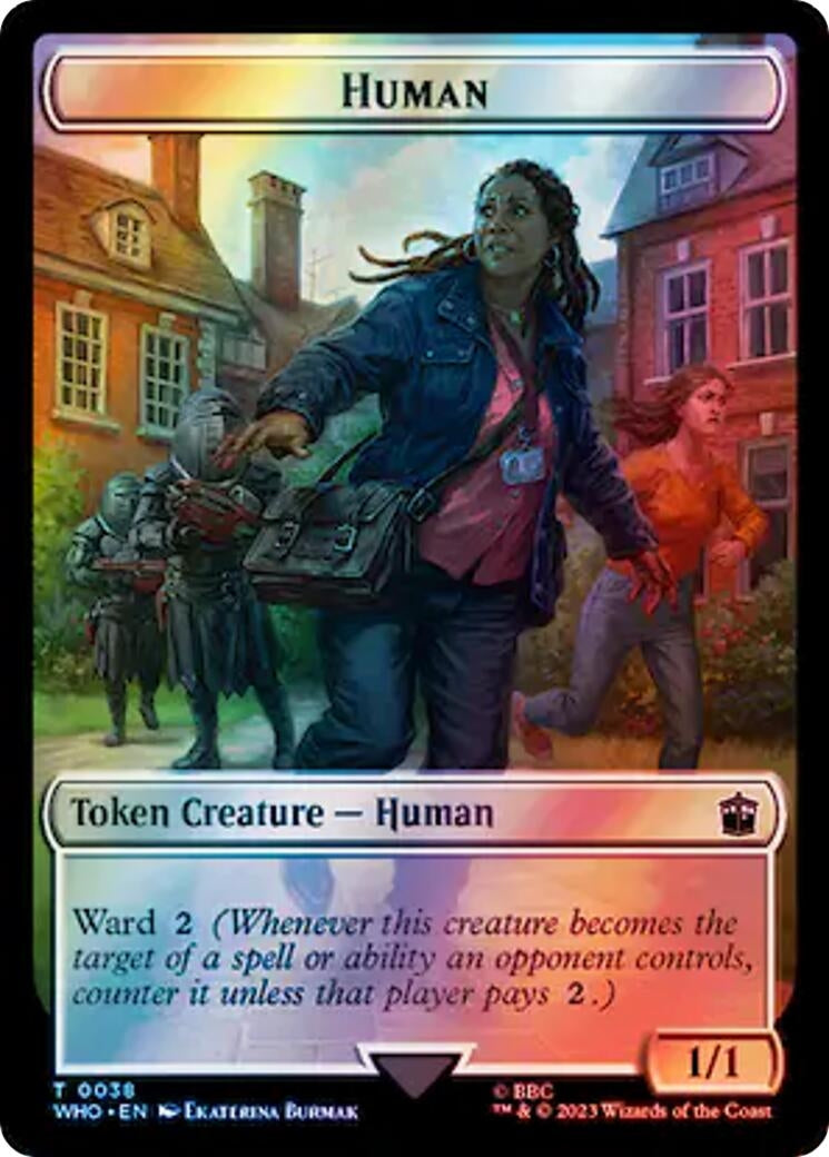 Image for Human (0038) // Mutant Double-Sided Token (Surge Foil) (38 // 50) (WHO) - Magic: The Gathering