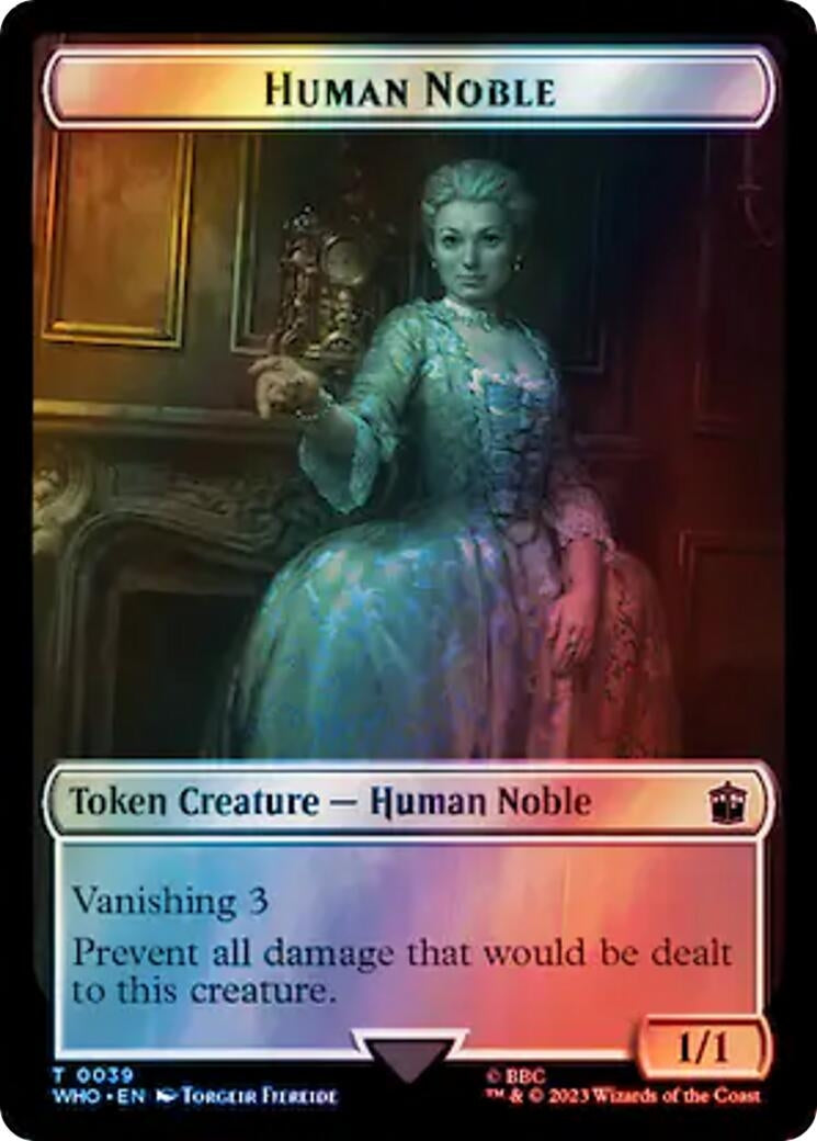 Image for Human Noble // Beast Double-Sided Token (Surge Foil) (39 // 49) (WHO) - Magic: The Gathering