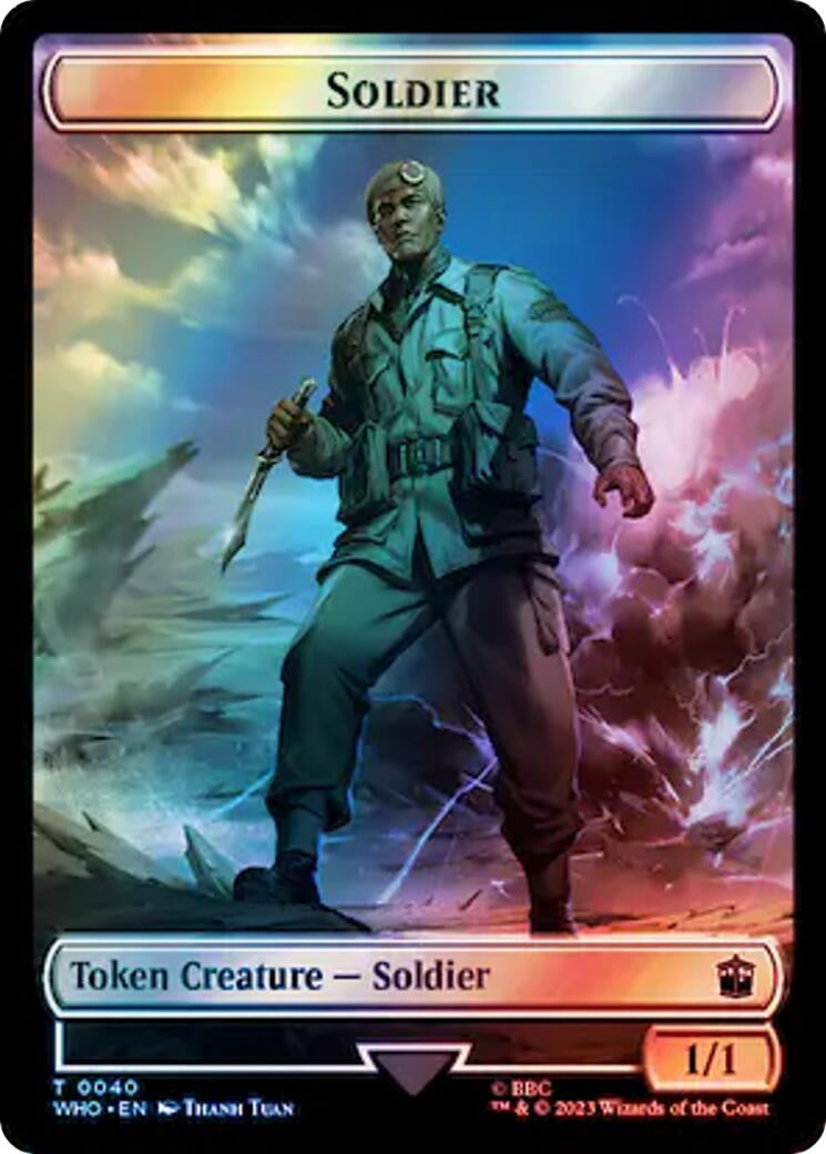 Image for Soldier // Treasure (0060) Double-Sided Token (Surge Foil) (40 // 60) (WHO) - Magic: The Gathering