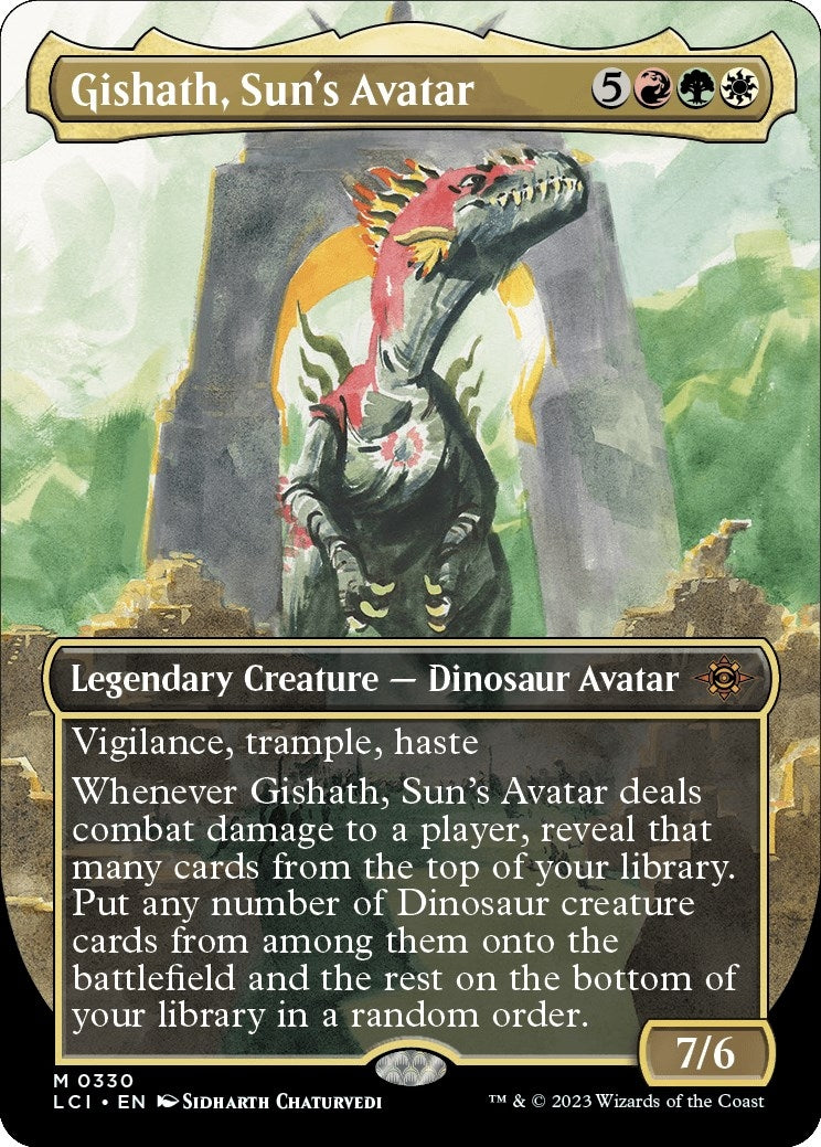 Image for Gishath, Sun's Avatar (Borderless) (330) (LCI) - Magic: The Gathering