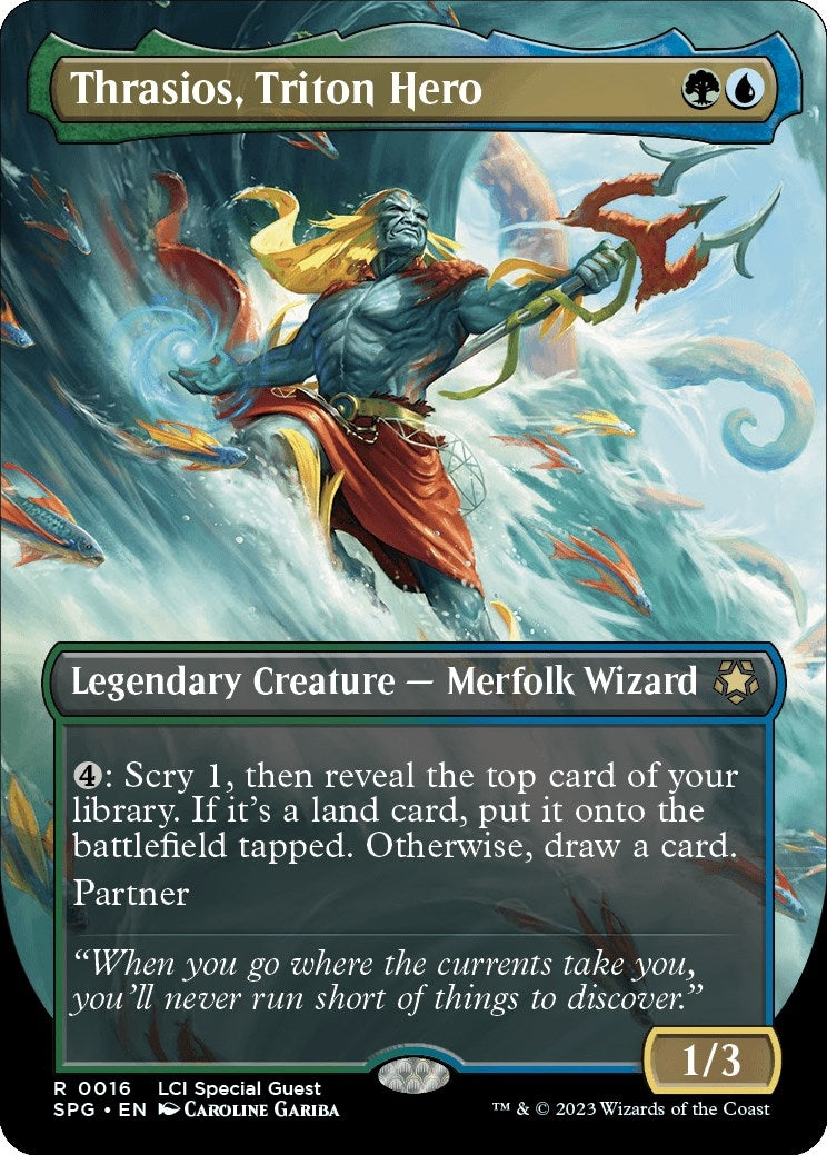 Image for Thrasios, Triton Hero (Borderless) (16) (SPG) - Magic: The Gathering