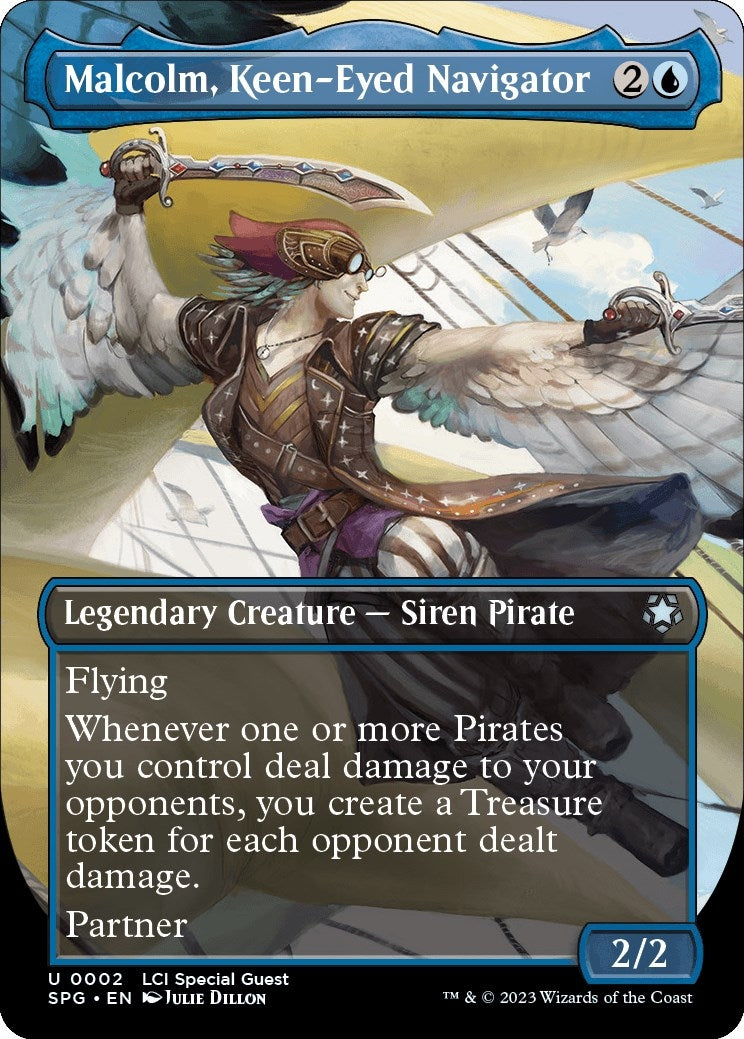 Image for Malcolm, Keen-Eyed Navigator (Borderless) (2) (SPG) - Magic: The Gathering