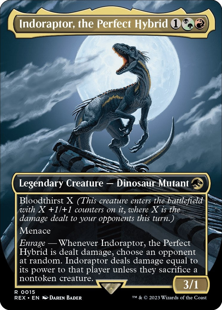 Image for Indoraptor, the Perfect Hybrid (Borderless) (15) (REX) - Magic: The Gathering