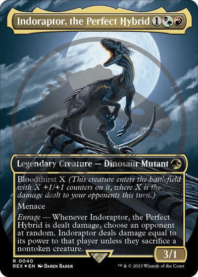 Indoraptor, the Perfect Hybrid (Borderless) (Emblem) (40) (REX)