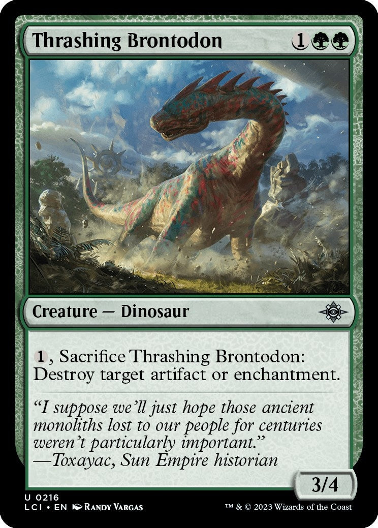 Image for Thrashing Brontodon (216) (LCI) - Magic: The Gathering