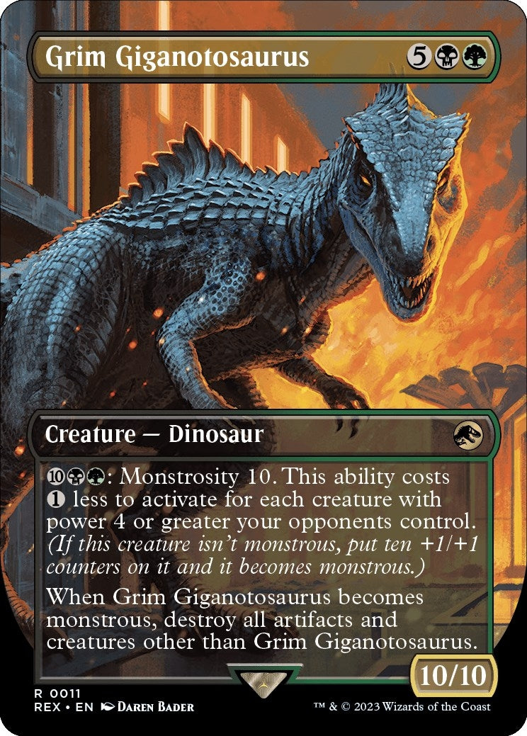 Image for Grim Giganotosaurus (Borderless) (11) (REX) - Magic: The Gathering