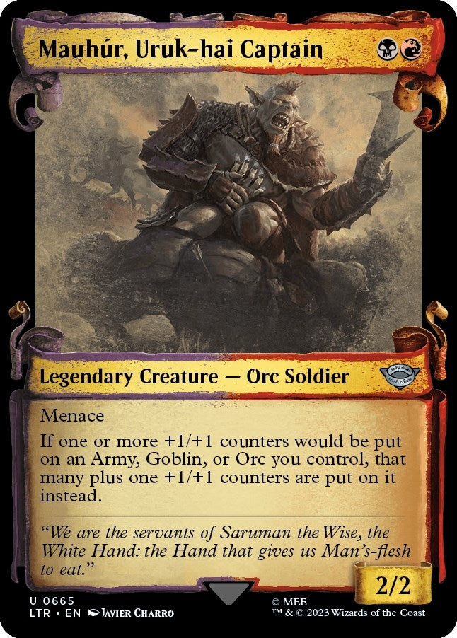 Image for Mauhur, Uruk-hai Captain (Showcase Scrolls) (665) (LTR) - Magic: The Gathering