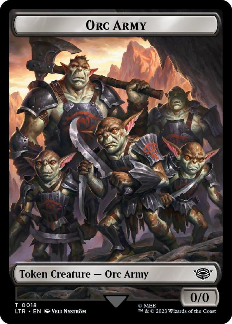 Image for Orc Army (0018) // Food (0024) Double-Sided Token (Surge Foil) (18 // 24) (LTR) - Magic: The Gathering
