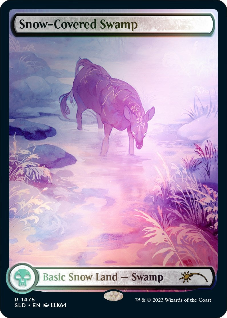 Image for Snow-Covered Swamp (1475) (Rainbow Foil) (1475) (SLD) - Magic: The Gathering