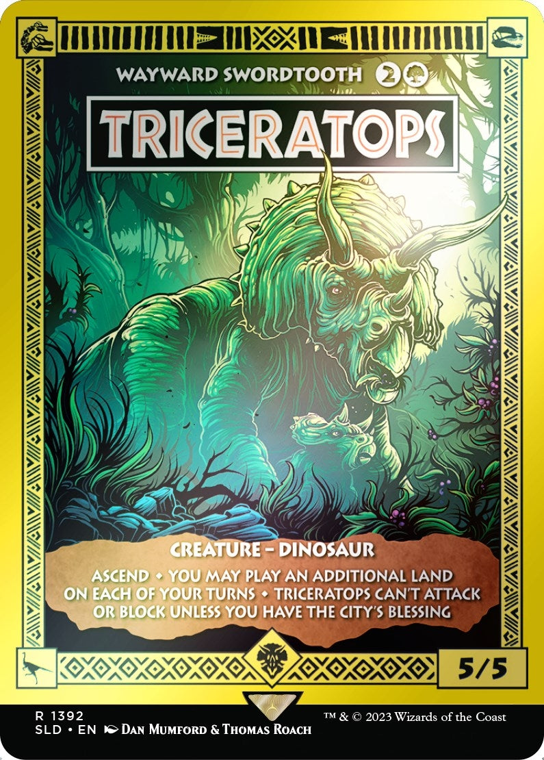 Image for Triceratops - Wayward Swordtooth (Rainbow Foil) (1392) (SLD) - Magic: The Gathering
