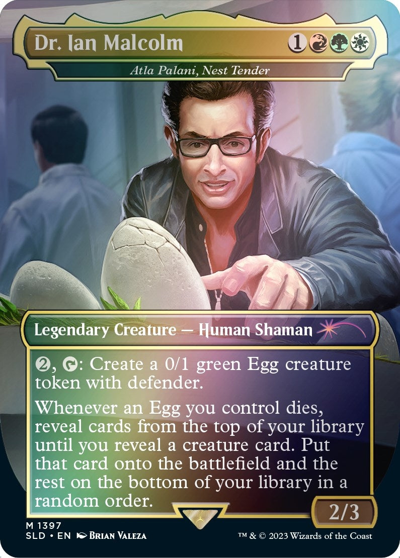 Image for Dr. Ian Malcolm - Atla Palani, Nest Tender (Rainbow Foil) (1397) (SLD) - Magic: The Gathering