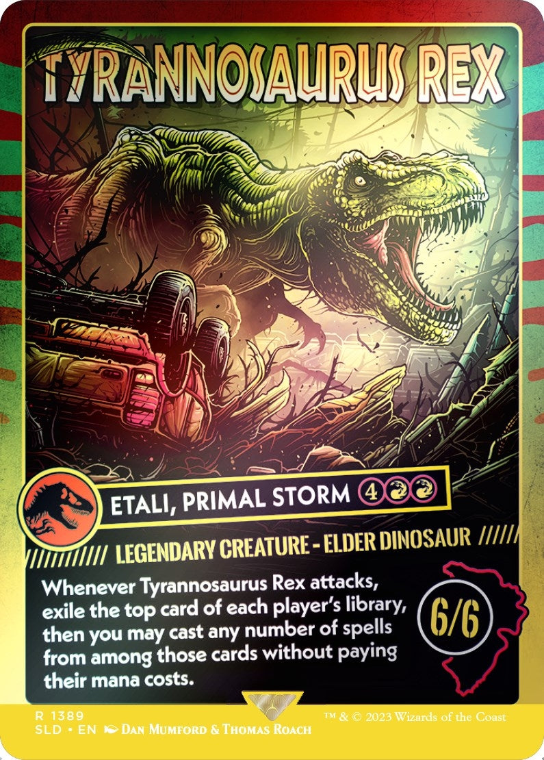 Image for Tyrannosaurus Rex - Etali, Primal Storm (Rainbow Foil) (1389) (SLD) - Magic: The Gathering