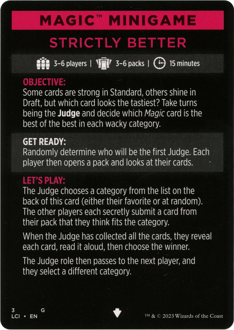 Image for Magic Minigame: Strictly Better (3) (LCI) - Magic: The Gathering