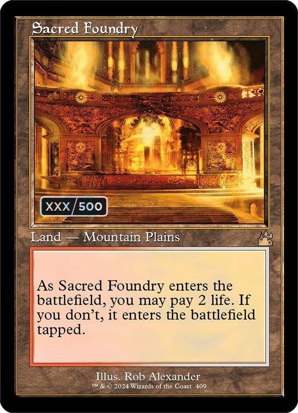 Image for Sacred Foundry (Retro Frame) (Serial Numbered) (409) (RVR) - Magic: The Gathering