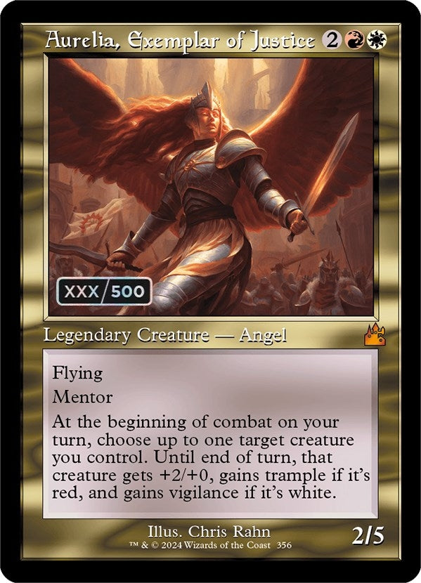 Image for Aurelia, Exemplar of Justice (Retro Frame) (Serial Numbered) (356) (RVR) - Magic: The Gathering