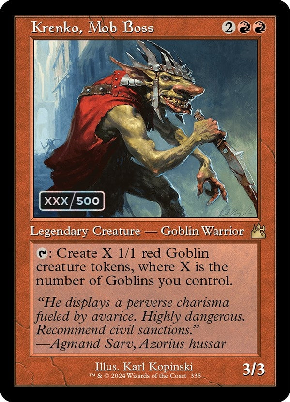 Image for Krenko, Mob Boss (Retro Frame) (Serial Numbered) (335) (RVR) - Magic: The Gathering