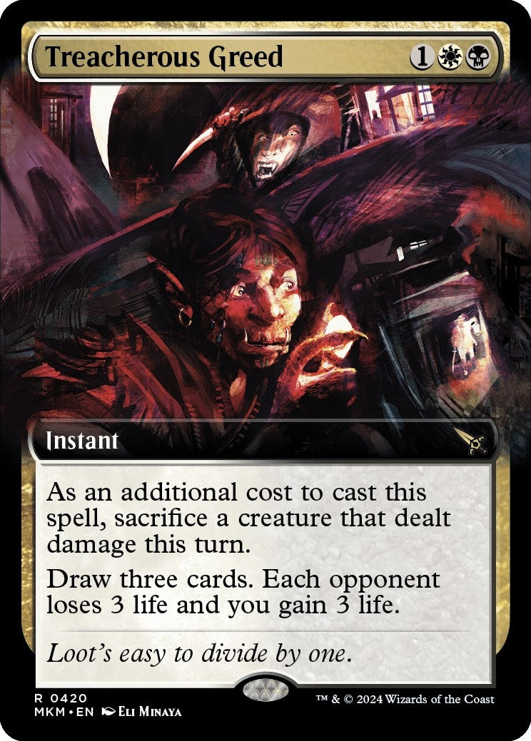 Image for Treacherous Greed (Extended Art) (420) (MKM) - Magic: The Gathering