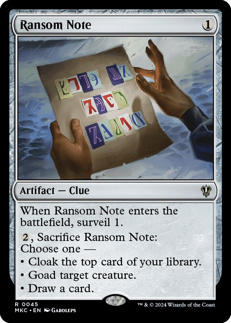Image for Ransom Note (0045) (45) (MKC) - Magic: The Gathering