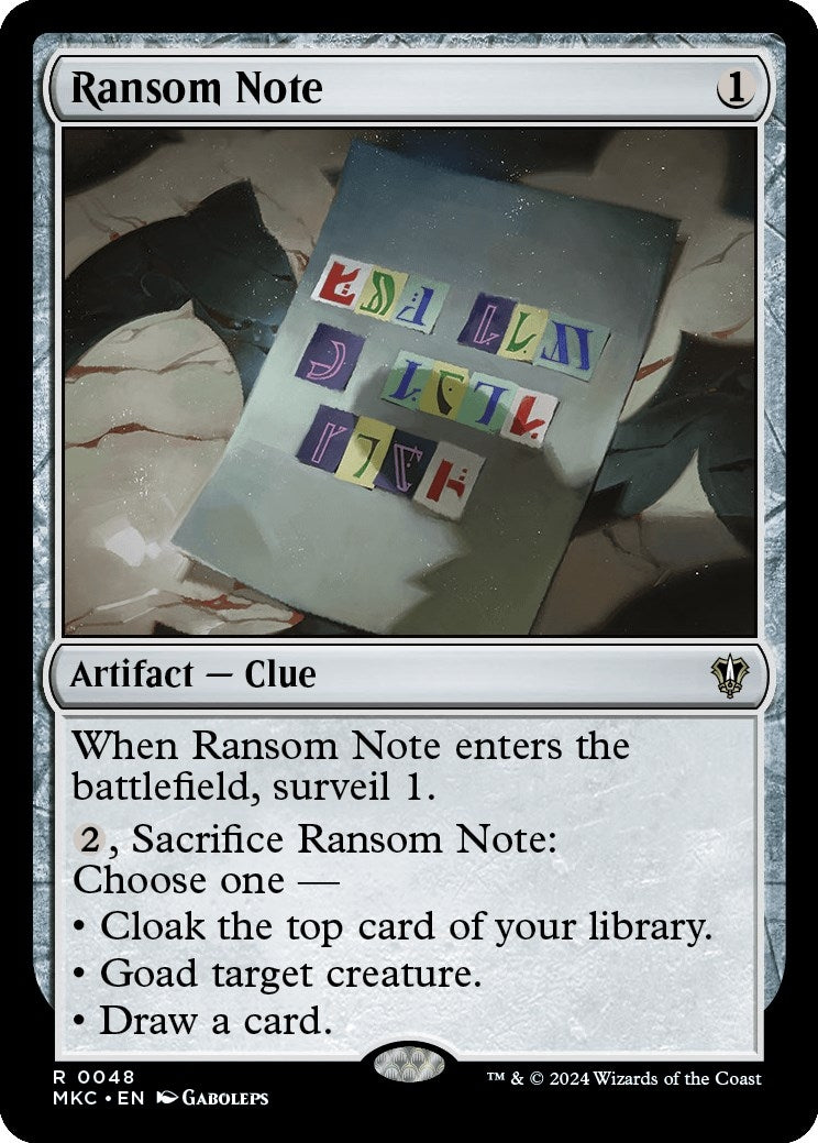 Image for Ransom Note (0048) (48) (MKC) - Magic: The Gathering