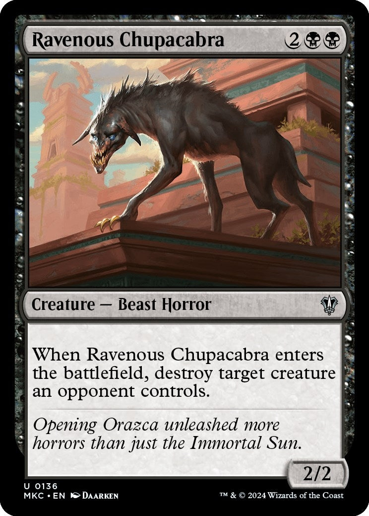 Image for Ravenous Chupacabra (136) (MKC) - Magic: The Gathering