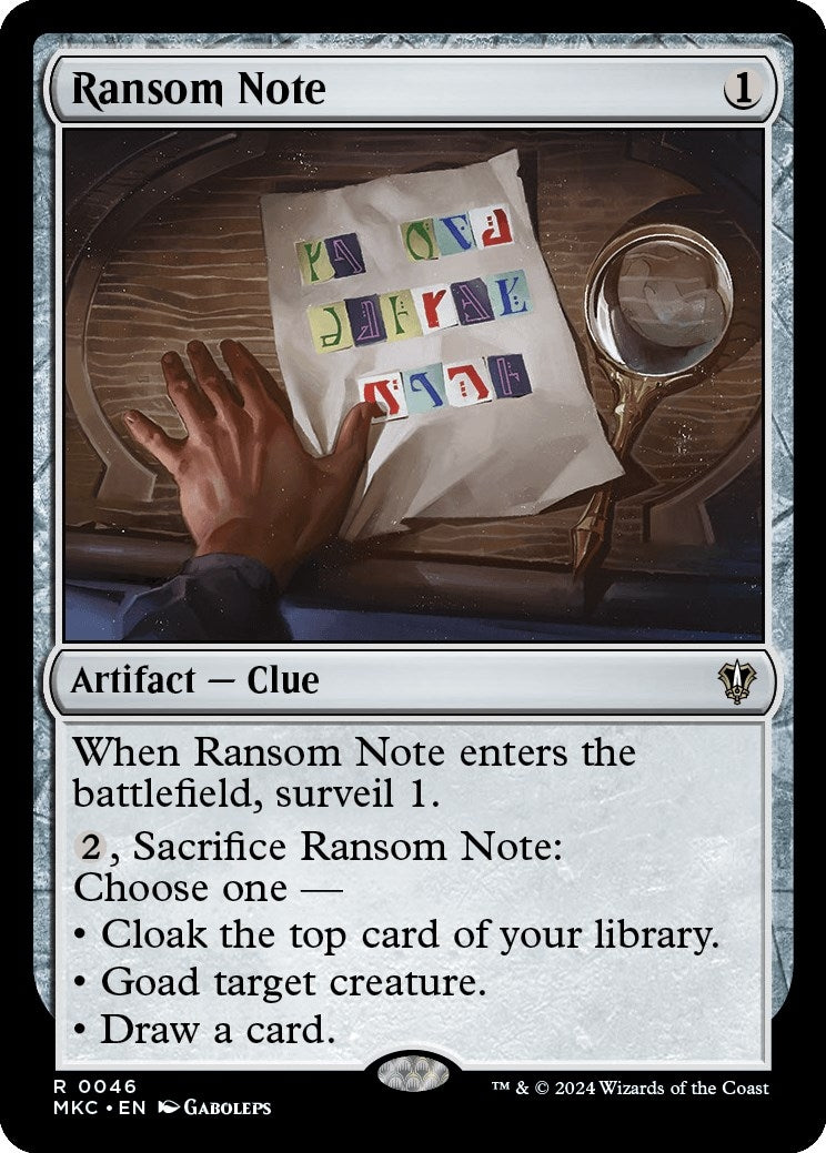 Image for Ransom Note (0046) (46) (MKC) - Magic: The Gathering