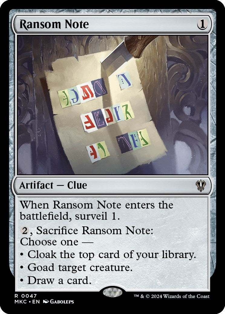Image for Ransom Note (0047) (47) (MKC) - Magic: The Gathering