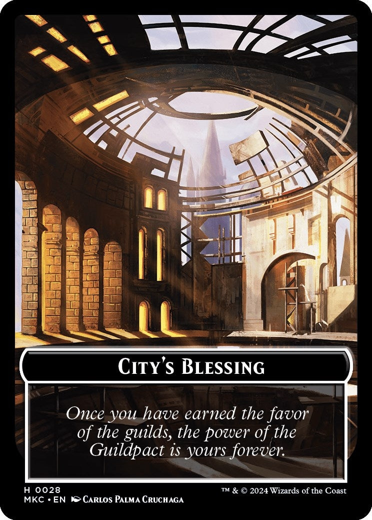 Image for City's Blessing // Zombie Double-Sided Token (28 // 11) (MKC) - Magic: The Gathering