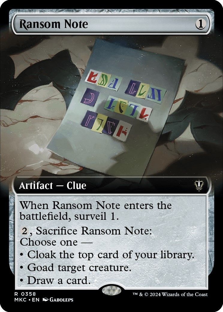 Image for Ransom Note (0358) (Extended Art) (358) (MKC) - Magic: The Gathering