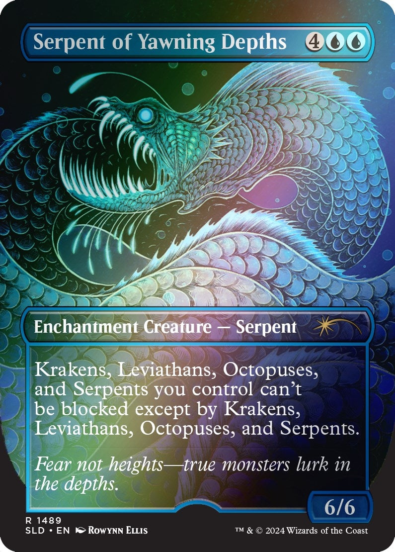 Image for Serpent of Yawning Depths (Rainbow Foil) (1489) (SLD) - Magic: The Gathering
