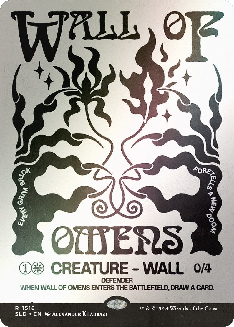 Image for Wall of Omens (Rainbow Foil) (1518) (SLD) - Magic: The Gathering