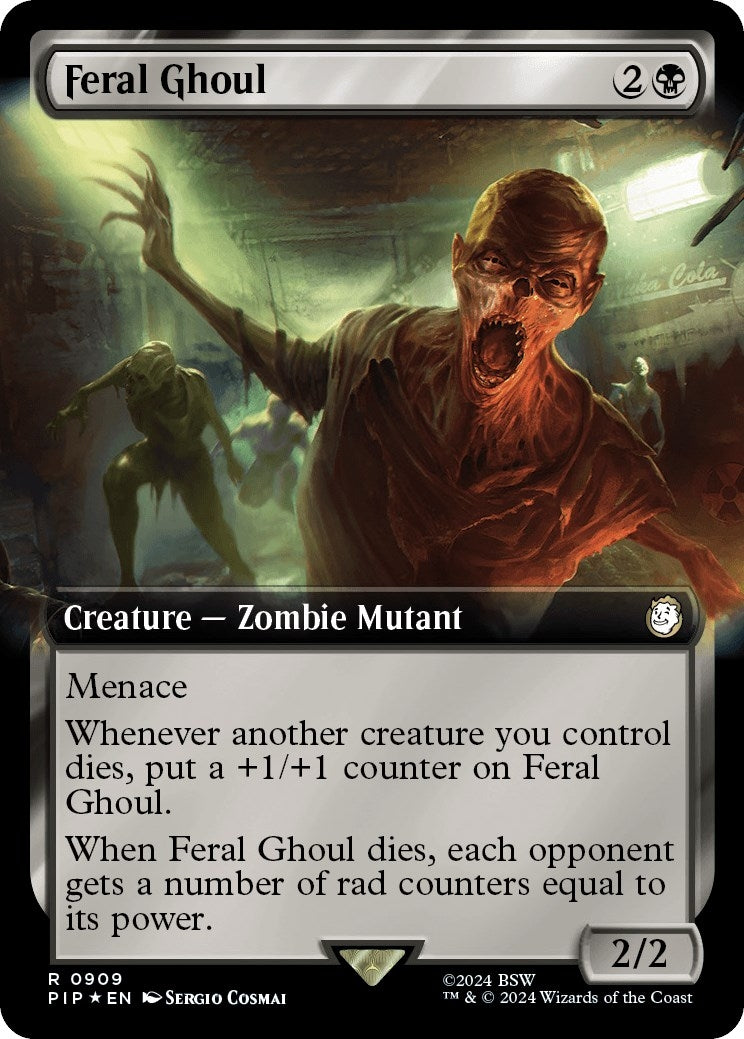 Image for Feral Ghoul (Extended Art) (Surge Foil) (909) (PIP) - Magic: The Gathering